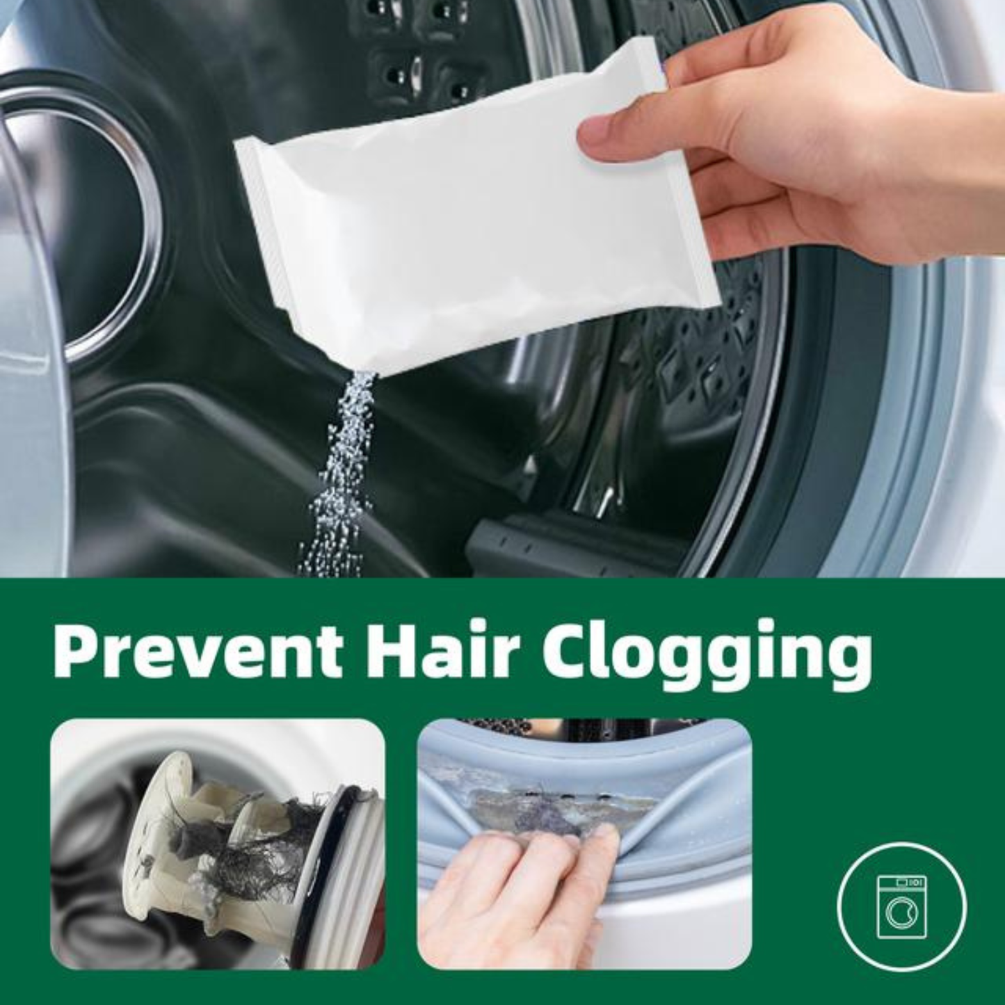 Pet Hair Dissolver for Washing Machines 5-in-1 Deep Cleaner